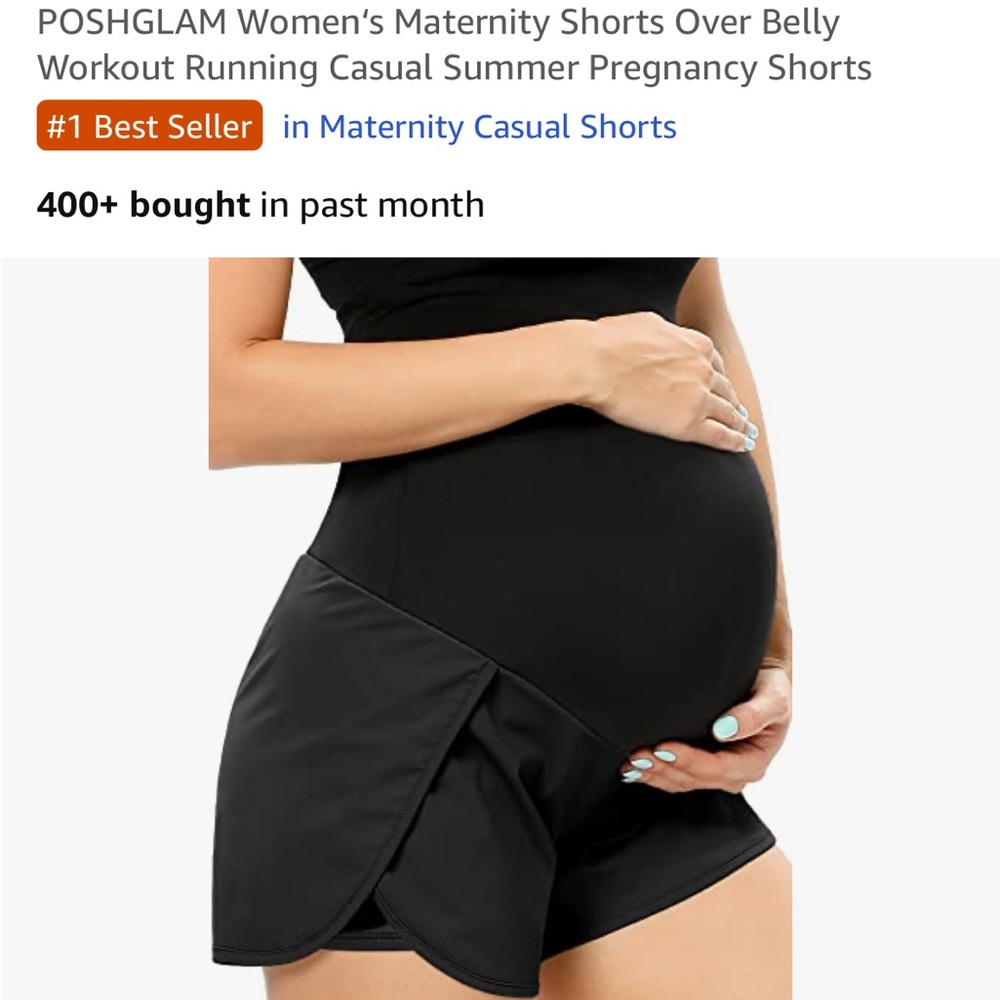 Black Maternity Shorts